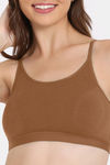 Rosaline Double Layered Non Wired Full Coverage Bralette - Argan Oil — thumbnail 4